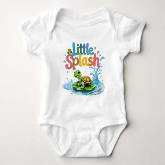 Little Splash Crayon Style Turtle Romper (Voorkant)