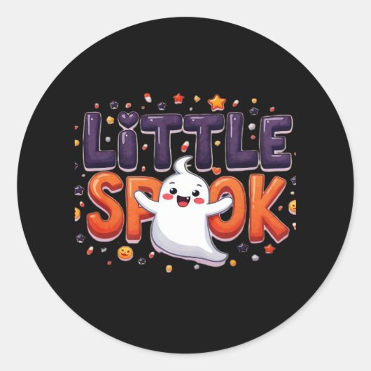 Little Spook Cute Halloween Creative Style Ronde Sticker (Voorkant)