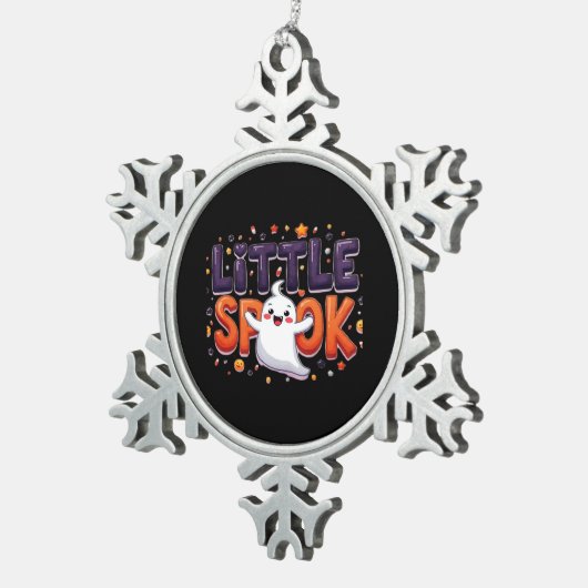 Little Spook Cute Halloween Creative Style Tin Sneeuwvlok Ornament (Rechts)