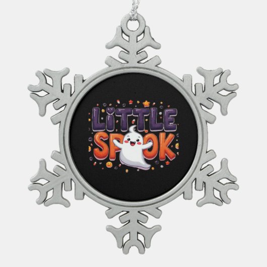 Little Spook Cute Halloween Creative Style Tin Sneeuwvlok Ornament (Voorkant)