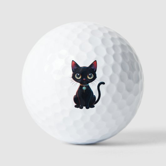 Little Spooky Black Cat Golfballen (Voorkant)