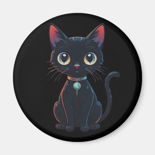 Little Spooky Black Cat Magneet (Voorkant)