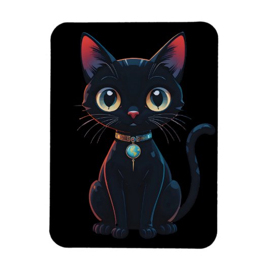 Little Spooky Black Cat Magneet (Verticaal)