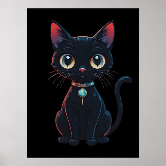 Little Spooky Black Cat Poster (Voorkant)
