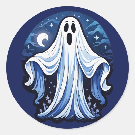 Little Spooky Ghost - Halloween 16 - Fan Fun Ronde Sticker (Voorkant)