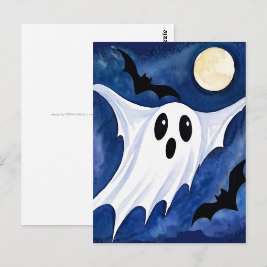 Little Spooky Ghost - Halloween 7 - Fan Fun Briefkaart (Voorkant / Achterkant)