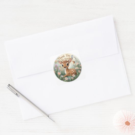 Little Spotted Deer Woodland Verjaardag Stickers - (Envelop)