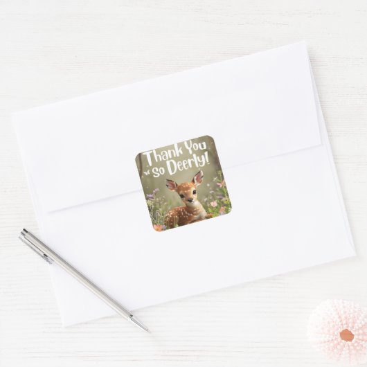 Little Spotted Deer Woodland Verjaardag Stickers - (Envelop)