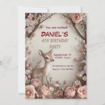 Little Spotted Deer Woodland verjaardagsuitnodigin