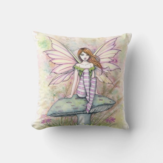Little Spring Fae Fairy Art van Molly Harrison Kussen (Voorkant)