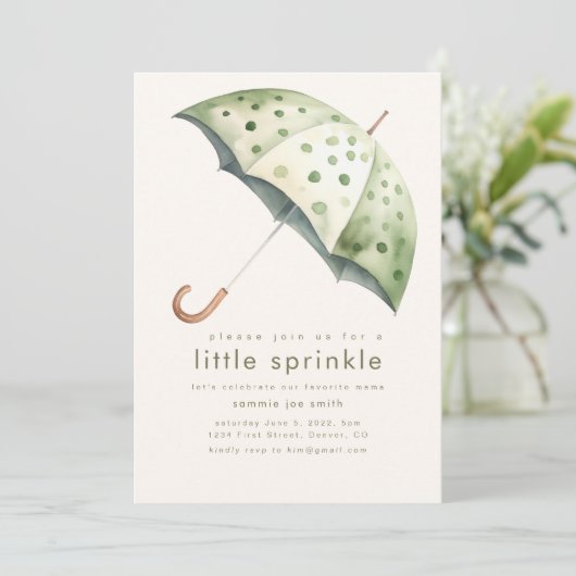 Little Sprinkle Baby shower Invitation Kaart (Staand voorkant)
