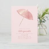 Little Sprinkle Pink Baby shower Invitation Kaart (Staand voorkant)