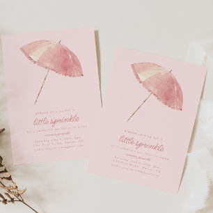 Little Sprinkle Pink Baby shower Invitation Kaart