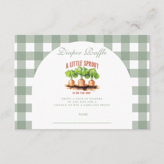 Little Sprout Baby shower Diapper Raffle Informatiekaartje (Voorkant)
