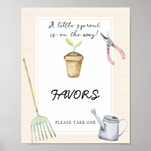 Little Sprout Baby shower Favors Poster