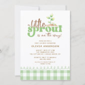 Little Sprout Baby Shower Invitation Kaart (Voorkant)