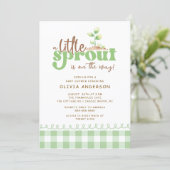 Little Sprout Baby Shower Invitation Kaart (Staand voorkant)