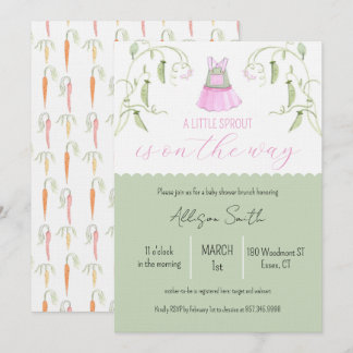 Little Sprout Baby Shower Invitation Kaart