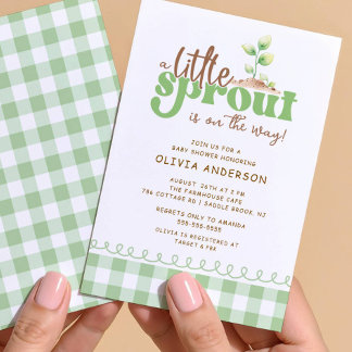 Little Sprout Baby Shower Invitation Kaart