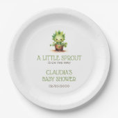 Little Sprout Baby shower Papieren Bordje (Voorkant)