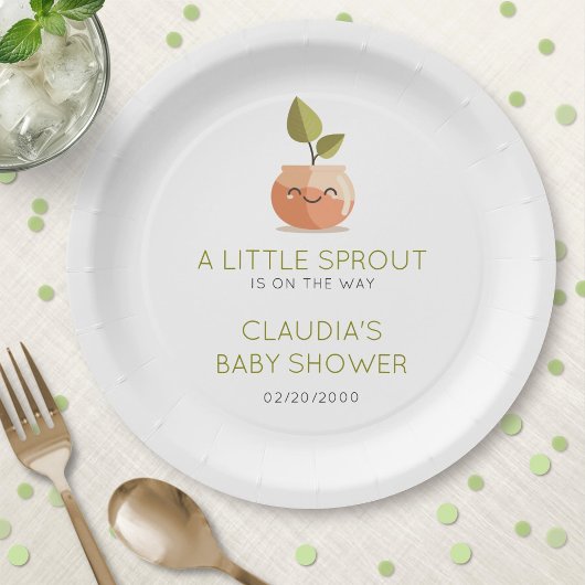 Little Sprout Baby shower Papieren Bordje