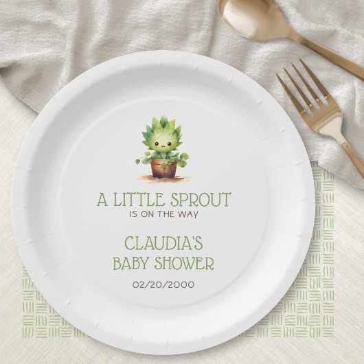 Little Sprout Baby shower Papieren Bordje