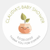 Little Sprout Baby shower Ronde Sticker (Voorkant)