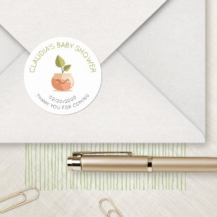 Little Sprout Baby shower Ronde Sticker