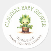 Little Sprout Baby shower Ronde Sticker (Voorkant)