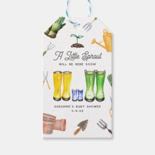 Little Sprout Blue Boots Garden Baby shower Cadeaulabel