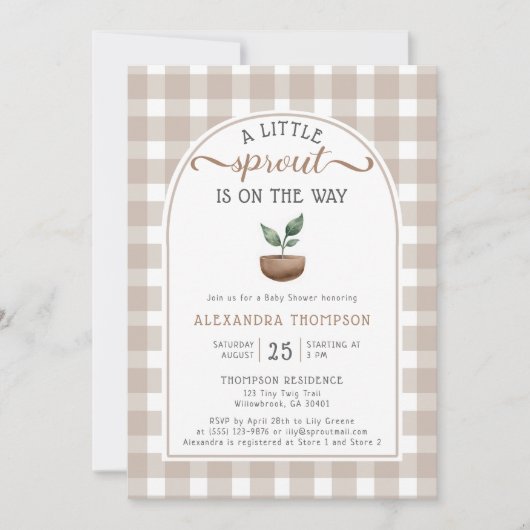 Little Sprout Boho Waterverf Neutraal Baby shower Kaart (Voorkant)