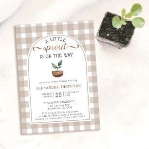 Little Sprout Boho Waterverf Neutraal Baby shower Kaart