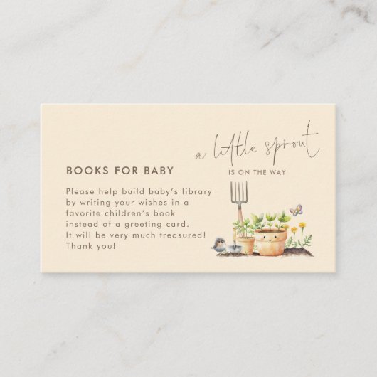 Little Sprout Books voor Baby shower Informatiekaartje (Voorkant)