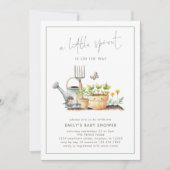 Little Sprout Border Sage Gingham Baby Shower Kaart (Voorkant)