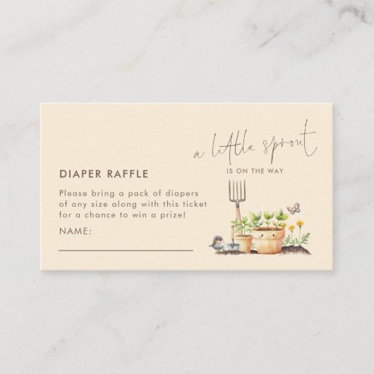 Little Sprout Diaper Raffle Baby shower Enclo Informatiekaartje (Voorkant)