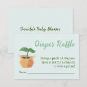 Little Sprout Diaper Raffle Baby shower Kaart (Voorkant / Achterkant)