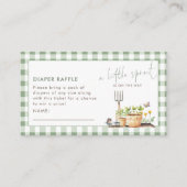 Little Sprout Diaper Raffle Gingham Baby shower Informatiekaartje (Voorkant)