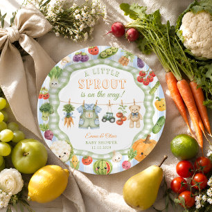Little Sprout Farm Jongens Baby Shower Papieren Bordje