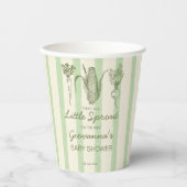 Little sprout farmers market baby shower monogram  papieren bekers (Voorkant)