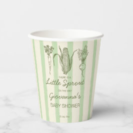 Little sprout farmers market baby shower monogram  papieren bekers