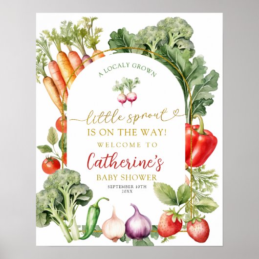 Little Sprout Farmers Market Baby shower Poster (Voorkant)