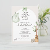 Little Sprout Garden Baby shower Invitation Kaart (Staand voorkant)