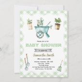 Little Sprout gardening baby shower invitation Kaart (Voorkant)