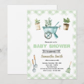 Little Sprout gardening baby shower invitation Kaart (Voorkant / Achterkant)