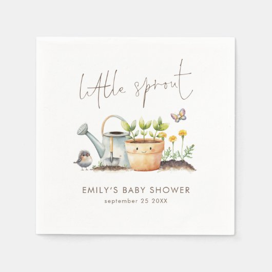 Little Sprout Gender Neutral Garden Baby Shower  Servet (Voorkant)