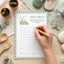 Little Sprout Gingham Baby Brain Shower Game kaart