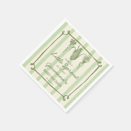 Little sprout is on the way stripped Baby Shower Servet (Hoek)