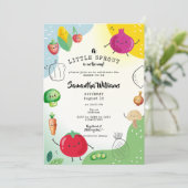 Little Sprout Lokaal geteeld Market Baby shower Kaart (Staand voorkant)
