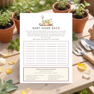 Little Sprout Naam Race Spelkaart Baby Shower Kaart