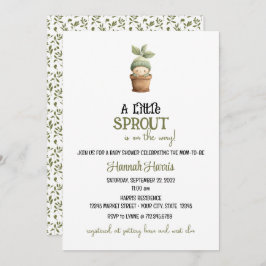 Little Sprout on the Way Baby Shower Invitation Kaart